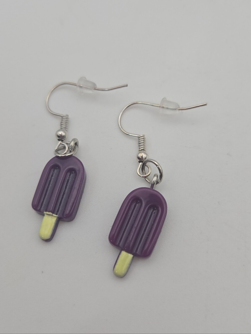 Handmade Purple Popsicle Dangle Earrings Cute Summer Fish Hook Earrings